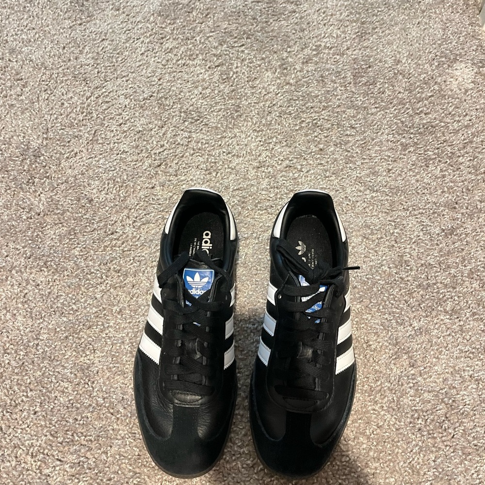 Adidas Men's Black and White Sneakers
